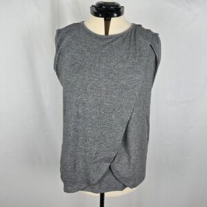 Sosolism Wrap Tank Women's Large Gray Sleeveless Ruffle